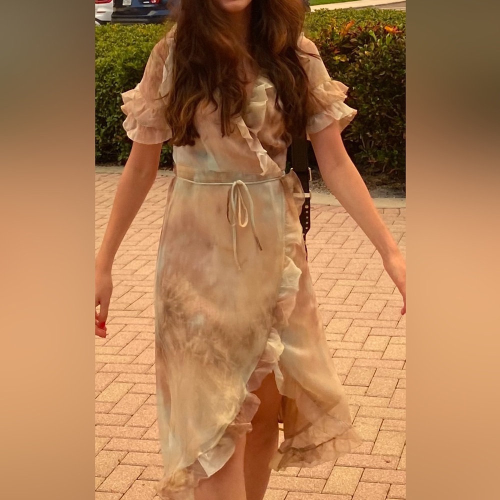 Elegant Ruffled Wrap Dress